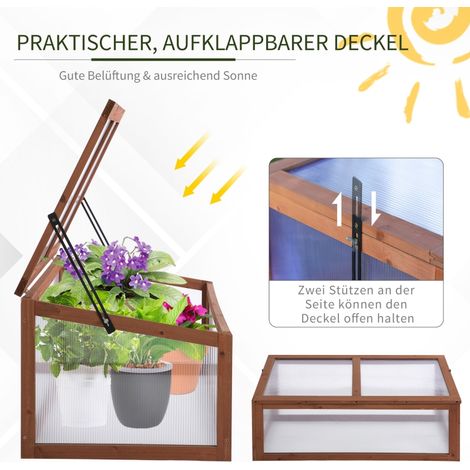 Serre miniature jardin, petite serre de culture avec panneaux PC, excellente transmission lumineuse, 100L x 65P x 40H cm (1/5)