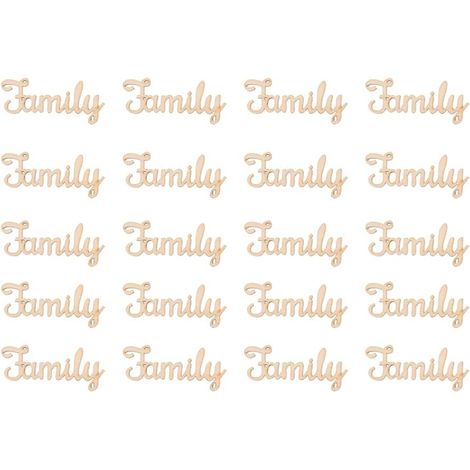 Lettres Bois Famille Ornements en Bois Khaki pour Décoration Artisanale 20 Pièces pour Noël et Fêtes Familiales (1/5)