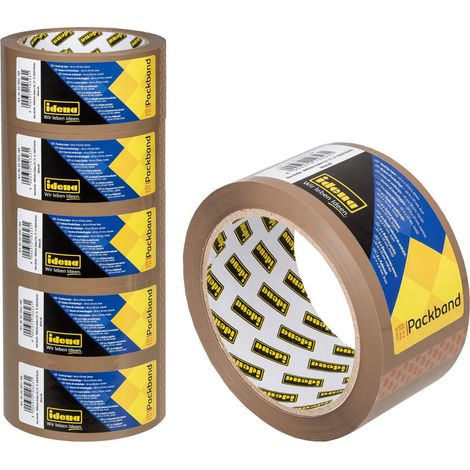 Idena 90129 - Nastro marrone, 50 mm x 66 m, 6 rotoli di nastro silenzioso, ideale per traslochi e spedizioni (1/5)