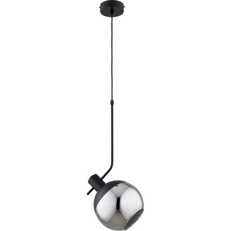 Suspension noire moderne Ø20 cm E27 métal/verre Alfa Velto (1/3)