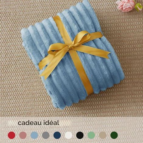 Pid Bleu Cir Couverture Poire pour Canape 125x150 Cadeau Cocooning Doux et Chaud,Moelleux,125 x 150 cm Bleu Cir BLEU CLA COUVERTURE (1/5)