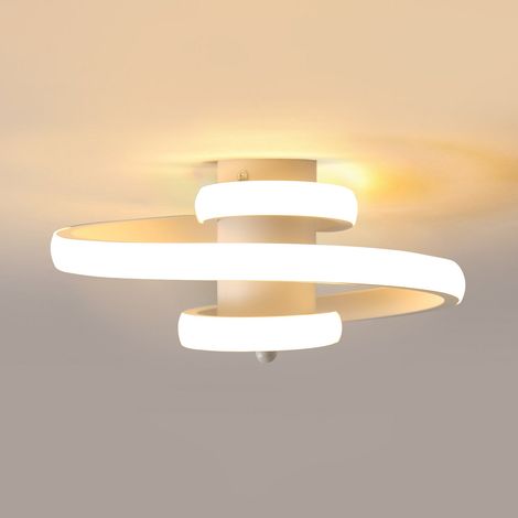 Plafonnier LED Moderne, 24W Lampe de Plafond en Aluminium et Acrylique, Créatif en Forme de Spirale Luminaire Plafonnier pour Salon Chambre Cuisine Couloir Salle de Bains (Blanc Chaud 3000K) Blanc (1/5)