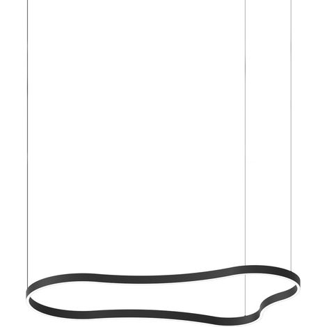 Ideal Lux Sospensione Waves-3 1 luce LED integrato nero materie plastiche alluminio