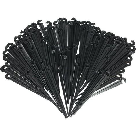 100PCS Goutteur Irrigation Réglable de Tuyau, Système d'Arrosage Automatique Goutte à Goutte, Gicleurs Drippers, Piquets de Support, pour Plante Serre/DIY Jardin/Parterres de Fleurs/Herbes (1/5)