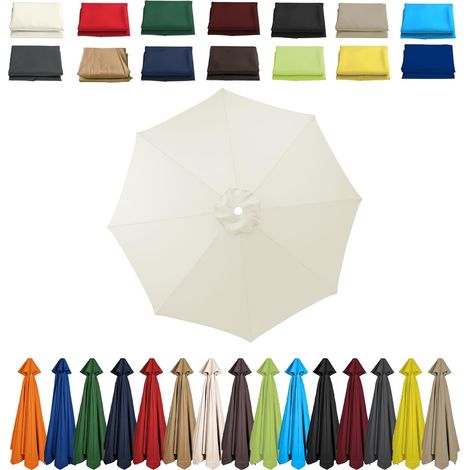 2 m, 2,3 m, 2,5 m, 2,7 m, 3,0 m - Housse de rechange pour parasol de terrasse, 6/8 baleines - Housse en tissu - Auvent de rechange pour parasol déporté, cour, jardin, beige, 3.0m-6 Streben (1/5)