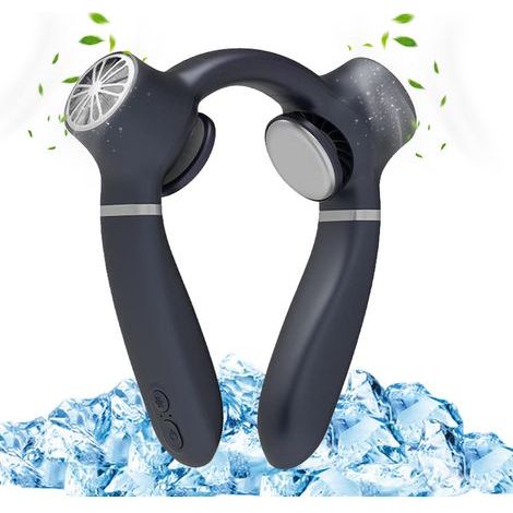 Climatiseur portable, ventilateur de cou rafraîchissant 4000 mAh, avec puce réfrigérante, léger et personnel, idéal pour hommes, camping, pique-niques (1/5)