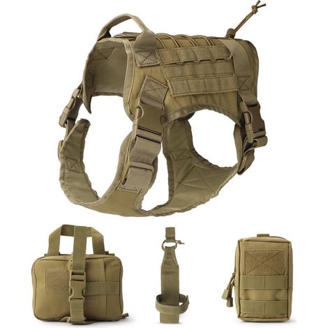 – Gilet tactique pour chien taille L – Imperméable nylon 1000D – Conception avec boucles de bandoulière en alliage – Pour grands chiens de service (1/4)