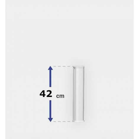 Poteau de clôture PVC avec renfort acier H 42 x L 4 cm blanc pour clôture PVC à ajourage horizontal