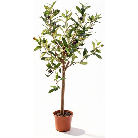 Olivier Artificiel en Pot 65 cm Plante Verte Décorative Style Méditerranéen pour Salon - PANGIVO (1/4)