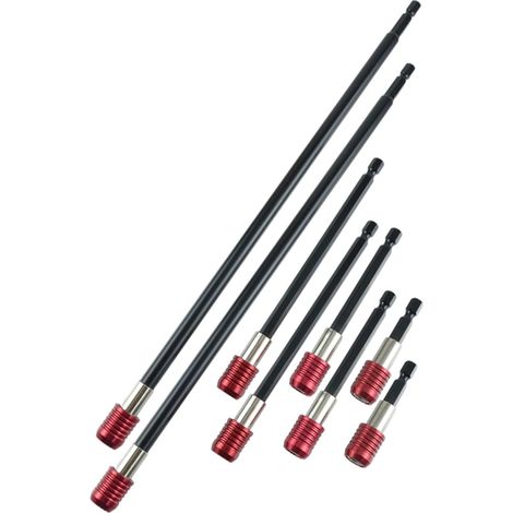 Ensemble de porte-forets permanents en acier rapide chromiumoxyde avec longueurs flexibles de 6,5 cm, 4 cm, 30,5 cm et 6,35 mm pour accords d'outils attrayants (1/4)