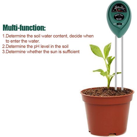 Set mit 3 Bodentestern für pH-Wert, Feuchtigkeit und Licht für Pflanzen, Gartenanalysator, Messsonde (1/5)
