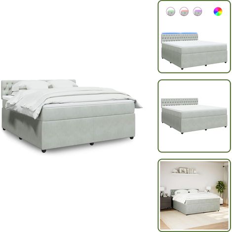 Sommier à lattes de lit et matelas Gris clair 180x200cm Velours - Sommier À Lattes De Lit - Sommiers À Lattes De Lit - Lit - Meuble De Chambre À Coucher (1/5)
