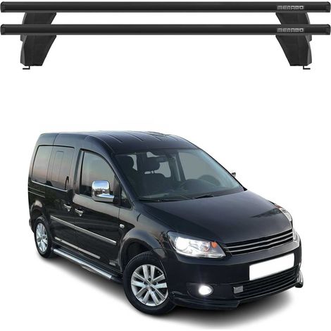 OMAC Dachträger Querträger Alu für VW Caddy Life 2010-2015 – Abschließbar – T-Nut – City-Crash-getestet – Max. 75 kg Schwarz (1/5)