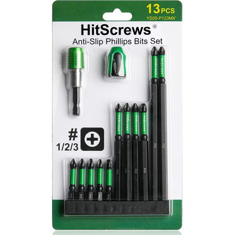 Coffret Embout Visseuse à Choc PH1 PH2 PH3 Aimanté 13 Pièces (1/5)