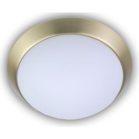 LED-Deckenleuchte rund, Opalglas matt, Dekorring Messing matt, Ø 25cm (1/4)