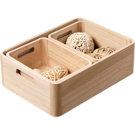 Schubladen-Organizer Pure, Holz, 3 Boxen (1/4)