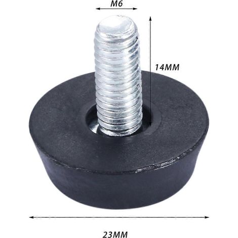 Lot de 10 pièces : niveleurs de meubles à visser M6 ou M8, pieds lisses et réglables, adaptés aux tables, M6 x 14 mm. (1/5)