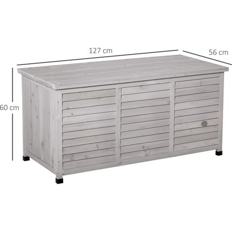 Abri de jardin, abri à outils, armoire de rangement, résistant à l'eau, en bois de sapin, durable, grande capacité, 127 x 56 x 60 cm, gris (1/5)