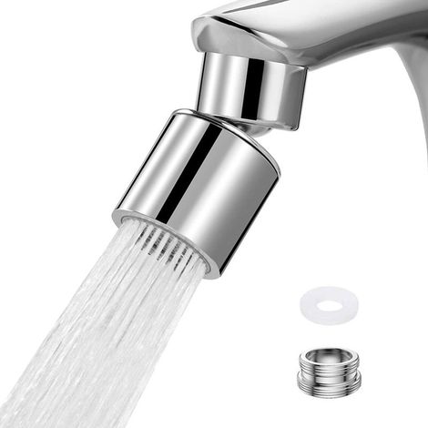 Ugello per rubinetto da cucina, aeratore per rubinetto, aeratore per rubinetto a 2 modalità, ugello per rubinetto da cucina con adattatore filettato, universale FM22, M24 (argento) (1/5)