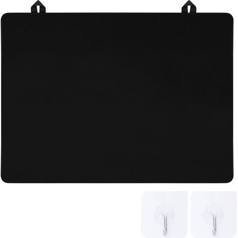 Protege Plaque Unduction 62 × 53 cm Tapis de Protection Plaque Induction avec 2 Crochets, Protection Plaque de Cuisson Antidérapant, Noir Plaque de protection monobloc avec crochet pour plaque vitroc (1/5)