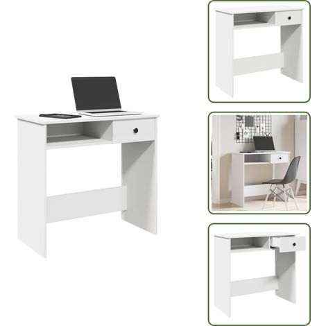 Bureau Blanc 80x40x75 cm Bois d'ingénierie - Bureau - Bureaux - Bureau D'ordinateur - Bureau D'étude (1/5)