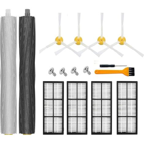 Ersatzteile für iRobot Roomba 800 900 Serie 805 850 860 861 866 870 871 880 890 960 980 981 985 Staubsauger, 4 Filter, 4 Seitenbürsten und Schrauben und 1 Set Hauptrollenbürste (1/5)