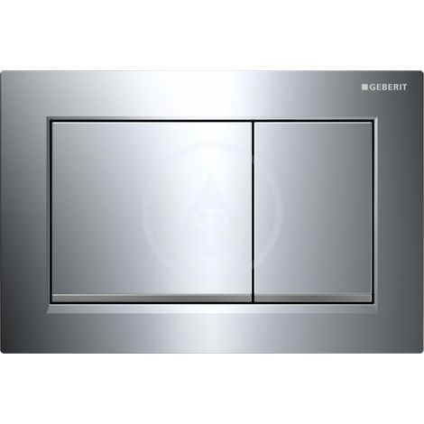 115.883.14.1 Plaque d'actionnement de double chasse d'eau Geberit, compatible avec le réservoir d'eau encastré Sigma30, avec bouton de chasse d'eau chromé poli de marque Du (1/4)