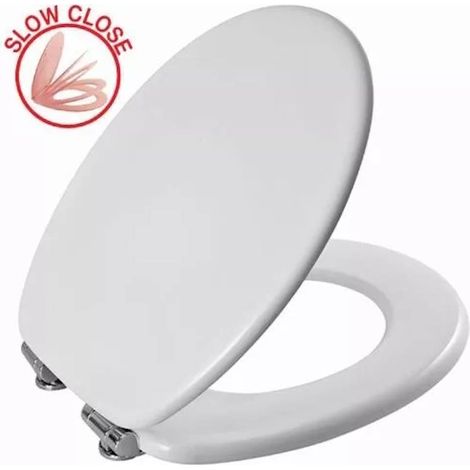 Copriwater Copri Vaso Bagno Universale Soft Close Rallenty Ammortizzato Bianco M