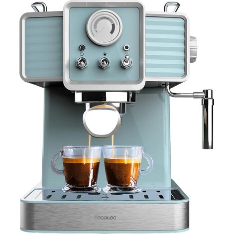 Machine à espresso rétro bleu 20 bars 1,5 L (1/2)
