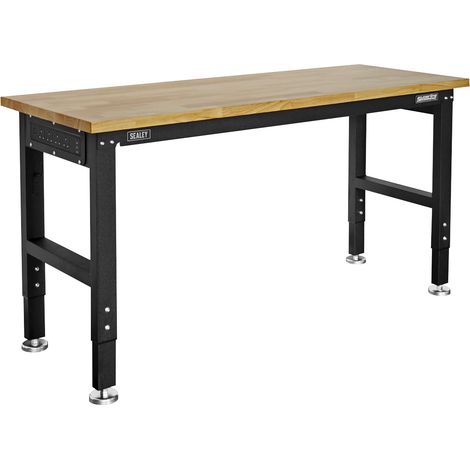 Sealey AP0617 Superline PRO Black Edition Heavy-Duty Steel Adjustable Workbench with Wooden Worktop 1524mm