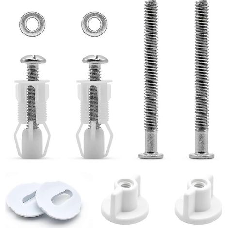 Accessoires pour abattant de WC, vis et boulons universels pour abattants de WC, charnières d'abattant, écrous et boulons, bouchons en caoutchouc expansibles, vis, kit de fixation pour abattant de WC (1/5)