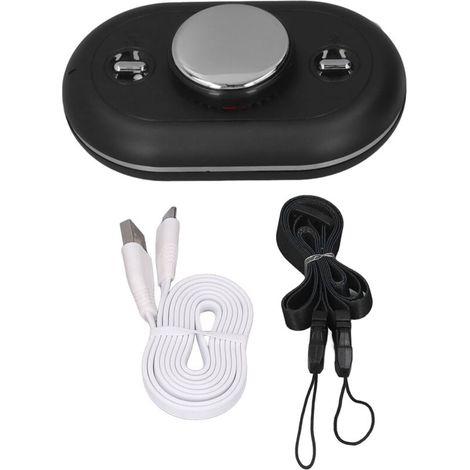Ventilateur de cou portable USB, mini ventilateur de bureau rechargeable, ventilateur de voyage avec lanière ajustable pour intérieur et extérieur, noir (1/5)