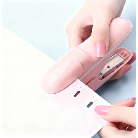 Pince agrafeuse sans agrafe, rose, capacité de 8 feuilles, reliure sans agrafes 13570mm (1/4)