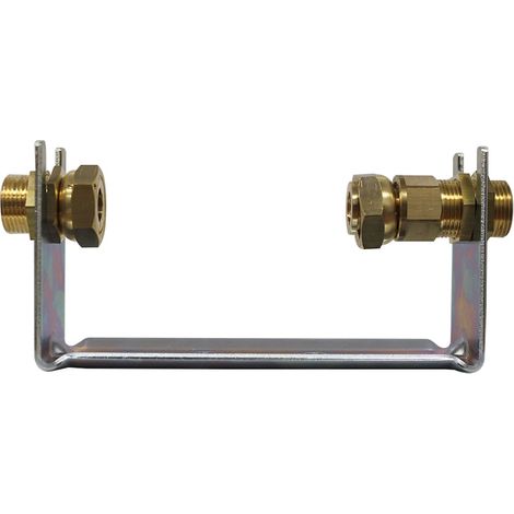 Kits rail support compteur acier galvanisé L.190 mm - compteur L.110 mm DN15 - Écrou tournant 3/4" (20/27) - Sferaco (1/5)