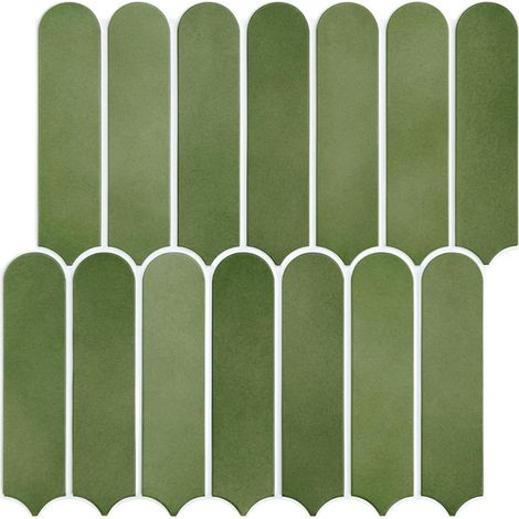 Mat Vert Credence Adhesive pour Cuisine, 3D Carrelage Adhésif Mural 30x30 cm 10 Pièces - Crédence Autocollante Salle de Bain - Metro 3D Dalle PVC Adhesive Murale (1/5)