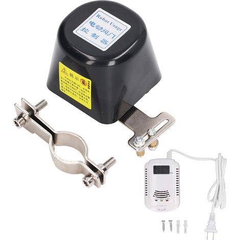 Robinet de gaz avec détecteur de fuite et alarme, kit de vanne électrique de contrôle, détecteur de fuite de gaz, prise US AC90-240V (1/5)