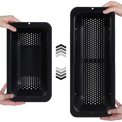 Passoire extensible pour évier – Laver légumes, fruits, égoutter pâtes – S'étend de 34.5 à 48 cm – Sans BPA, passe au lave-vaisselle (1/5)