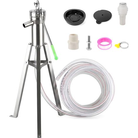 Pompe à eau manuelle pour puits avec tuyau 10m et support 58cm Pompe  jardin en acier inoxydable Kit complet pour eau de puits eau de pluie jardin ferme extérieur (1/5)