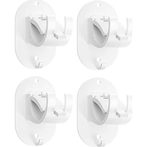 4pcs Support Tringle Rideaux sans Percage Accroche sans Percage, Crochet pour Fenetre a Clipser Rideau Adhesif Supports, Blanc (1/5)