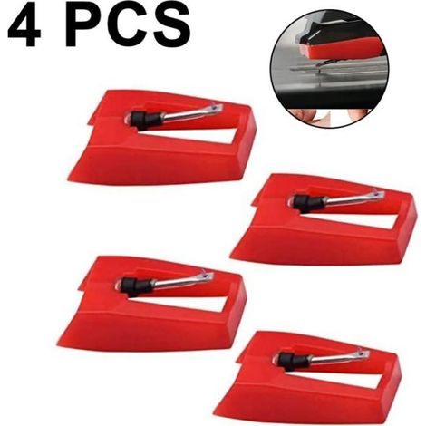 Lot de 4 aiguilles pour tourne-disque, stylet de rechange pour tourne-disque, phonographe (1/5)
