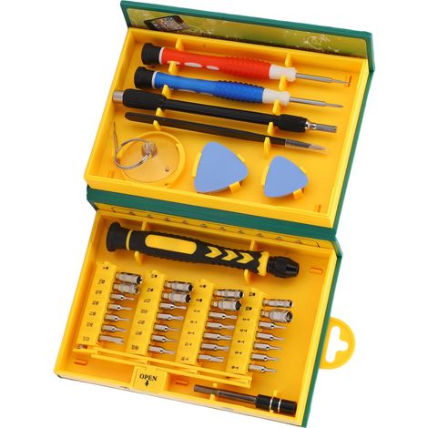 38-teiliges Schraubendreher-Bit-Set mit Schaft, Saugnapf, Pinzette, Etui und Hebel – Professionelles Schraubendreher-Set (1/5)