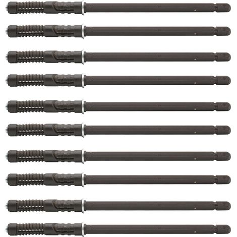 Lot de 10 équerres d'étagère invisibles, acier, Ø10x145 mm, fixation murale (1/5)