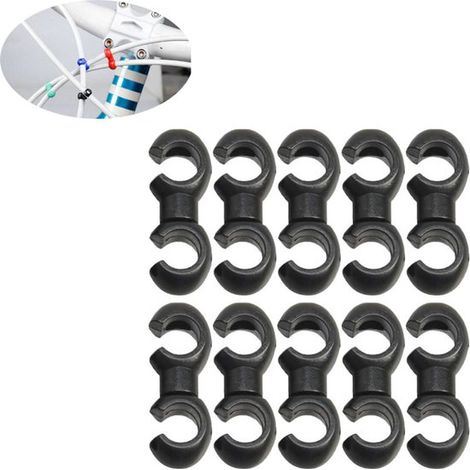 10 morsetti per cavi da bicicletta, clip per cavi, fibbie per tubi dell'olio, tubi flessibili per cavi, fibbie a S, organizzatori di cavi, clip per cavi, supporti per cavi, staffe per cavi, supporti p (1/5)