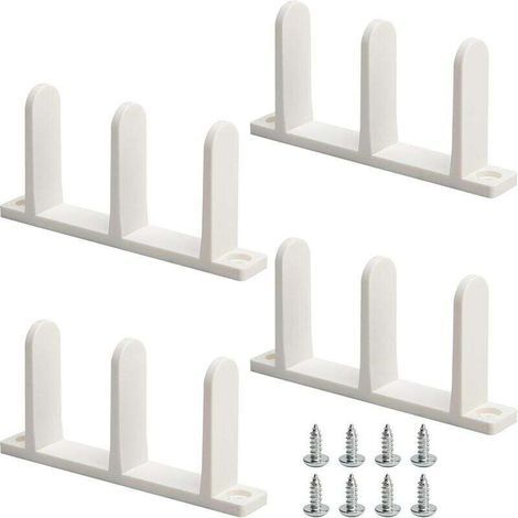 Confezione da 4 guide per pavimento per porte scorrevoli dell'armadio - Guide per pavimento universali in ABS per porte scorrevoli spesse 3,5 cm - Guide per pavimento bianche per porte dell'armadio co (1/4)