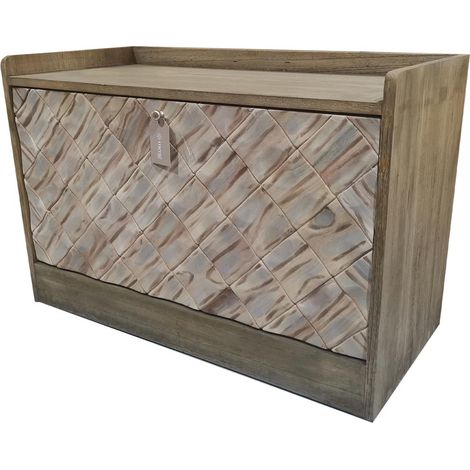Banqueta Zapatero de madera marrón 80x38x53