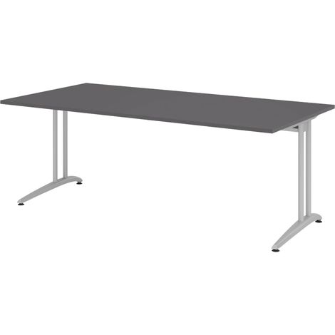 bümö Schreibtisch Serie-B Rechteck: 200 x 100 cm  Graphit