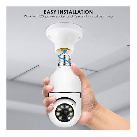 Camera Ampoule Wifi 360 Panoramique HD Extérieur Intérieur 5ghz - Vision Nocturne 360 - Caméra d'Ampoule Surveillance E27 2mp Wifi Sans Fil TUYA (1/5)