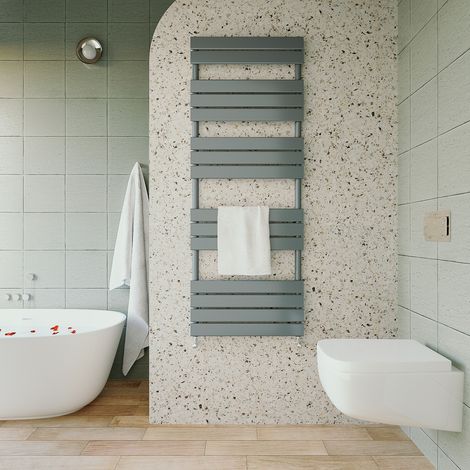 AICA 1600x600mm Anthracite Designer Heated Towel Rails Bathroom Ladder Radiator (1/5)