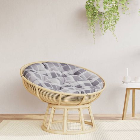 vidaXL Coussin rond motif à carreaux gris Ø 100 x11 cm tissu oxford