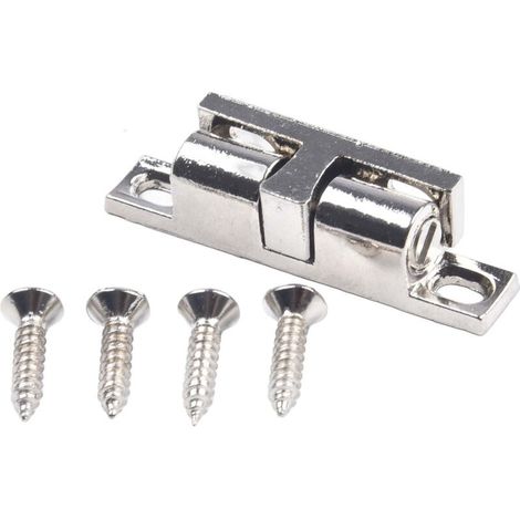 Serrure à bille pour porte d'armoire, lot de 4, interrupteur encastré pour porte d'armoire, serrure à bille en alliage de zinc pour meubles (argent 43 mm)